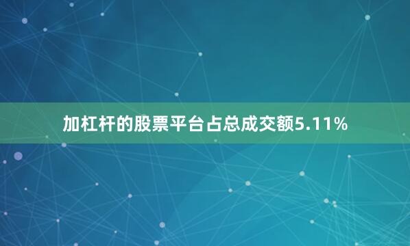 加杠杆的股票平台占总成交额5.11%